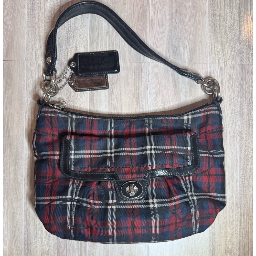 Coach vintage poppy tartan bag